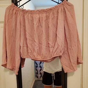Off the shoulder crop top.
